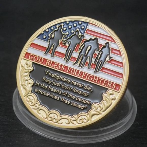 Fire Fighter Challenge Coin Bronze Tone - Picture 5 of 5